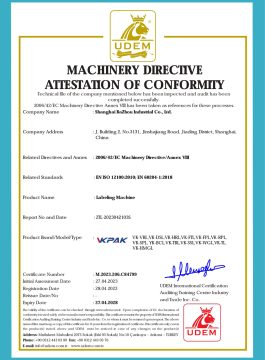 Labeling Machine Certificate